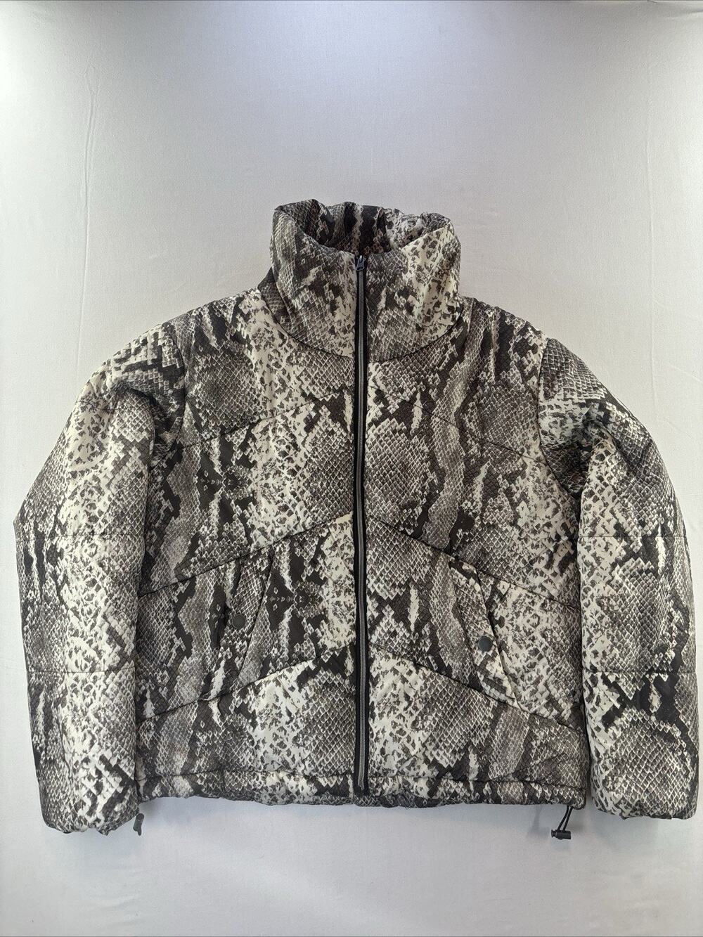 Me Jane Leopard Print Puffer Jacket - Size XL - Pre-Owned